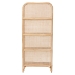 bali & pari Chusi Natural Rattan Decorative Shelf - Handwoven Cane Display Unit with Arched Top, Boho Coastal Storage Rack for Living Room or Bedroom - BSOChusi-Natural/Rattan-Shelf