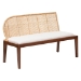 bali & pari Okinawa 2-Piece Corner Bench Set with Cushion - L-Shaped Dining Nook Seating with Acacia Wood Base and Natural Rattan Backrest, Boho Coastal Style Banquette for Kitchen or Breakfast Area - BSOOkinawa-Light Honey/Light Brown-2PC Bench Set