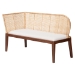 bali & pari Okinawa 2-Piece Corner Bench Set with Cushion - L-Shaped Dining Nook Seating with Acacia Wood Base and Natural Rattan Backrest, Boho Coastal Style Banquette for Kitchen or Breakfast Area - BSOOkinawa-Light Honey/Light Brown-2PC Bench Set