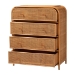 bali & pari Sampit Natural Rattan 4-Drawer Storage Cabinet - Handwoven Cane Displaying Unit with Rounded Frame, Boho Coastal Accent Furniture for Hallway, Living room or Bathroom - BSOSAMPIT-Light Honey Rattan-Cabinet