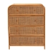 bali & pari Sampit Natural Rattan 4-Drawer Storage Cabinet - Handwoven Cane Displaying Unit with Rounded Frame, Boho Coastal Accent Furniture for Hallway, Living room or Bathroom - BSOSAMPIT-Light Honey Rattan-Cabinet