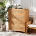 bali & pari Sampit Natural Rattan 4-Drawer Storage Cabinet - Handwoven Cane Displaying Unit with Rounded Frame, Boho Coastal Accent Furniture for Hallway, Living room or Bathroom - BSOSAMPIT-Light Honey Rattan-Cabinet