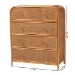 bali & pari Sampit Natural Rattan 4-Drawer Storage Cabinet - Handwoven Cane Displaying Unit with Rounded Frame, Boho Coastal Accent Furniture for Hallway, Living room or Bathroom - BSOSAMPIT-Light Honey Rattan-Cabinet