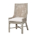 bali & pari Bella Rattan Dining Chair with Cushion - Handwoven Wicker Accent Side Chair with High Backrest, Coastal Boho Seating for Kitchen or Dining Area, French Grey