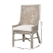 bali & pari Bella Rattan Dining Chair with Cushion - Handwoven Wicker Accent Side Chair with High Backrest, Coastal Boho Seating for Kitchen or Dining Area, French Grey - BSOBella-French Grey/Rattan-DC