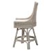 bali & pari Bella Swivel Rattan Counter Stool with Cushion - Handwoven Wicker Kitchen Island Seating with Backrest and Footrest, French Grey - BSOBella-French Grey/Rattan-CS