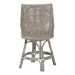 bali & pari Bella Swivel Rattan Counter Stool with Cushion - Handwoven Wicker Kitchen Island Seating with Backrest and Footrest, French Grey - BSOBella-French Grey/Rattan-CS