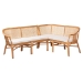 bali & pari Adede 2-Piece Natural Rattan Corner Bench Set - Handwoven Wicker L-Shaped Dining Nook Seating with Cushions, Boho Coastal Style Banquette for Kitchen, Dining or Sunroom