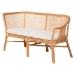 bali & pari Ceona 3-Piece Natural Rattan Dining Nook Set - L-Shaped Banquette Seating with Cushions and Wicker Table with Scallop Edge, Boho Coastal Style Dining - BSOAdede/Palm Short-3PC Dining Set