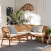 bali & pari Adede 2-Piece Natural Rattan Corner Bench Set - Handwoven Wicker L-Shaped Dining Nook Seating with Cushions, Boho Coastal Style Banquette for Kitchen, Dining or Sunroom - BSOAdede-Light Honey Rattan-2PC Bench Set