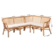 bali & pari Adede 2-Piece Natural Rattan Corner Bench Set - Handwoven Wicker L-Shaped Dining Nook Seating with Cushions, Boho Coastal Style Banquette for Kitchen, Dining or Sunroom - BSOAdede-Light Honey Rattan-2PC Bench Set
