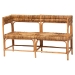 bali & pari Adisa Natural Rattan Bench - Handcrafted Banquette with Woven Seagrass Seat and Back, Coastal Boho Accent Seating for Entryway, Dining or Living Room