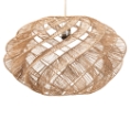 bali & pari Enola Handwoven Jute Pendant Lampshade - Boho Chic Ceiling Light Cover with Twisted Spiral Design