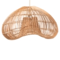 bali & pari Hansa Natural Rattan Pendant Lampshade - Handcrafted Dome-Shape Ceiling Light Cover, Coastal Boho D?cor