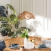 bali & pari Neorah Natural Rattan Pendant Lampshade - Coastal Boho Ceiling Light Cover with Handcrafted Petal Shape - BSOF247-FT12-Lamp Shade