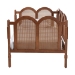 Baxton Studio Carmiya Scalloped Daybed - Twin Size Wooden Frame with Rattan Panels, Arched Boho Coastal Style Bed for Living Room or Guest Bedroom - BSOMG0211-Walnut Rattan-Daybed-Twin