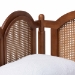 Baxton Studio Carmiya Scalloped Daybed - Twin Size Wooden Frame with Rattan Panels, Arched Boho Coastal Style Bed for Living Room or Guest Bedroom - BSOMG0211-Walnut Rattan-Daybed-Twin