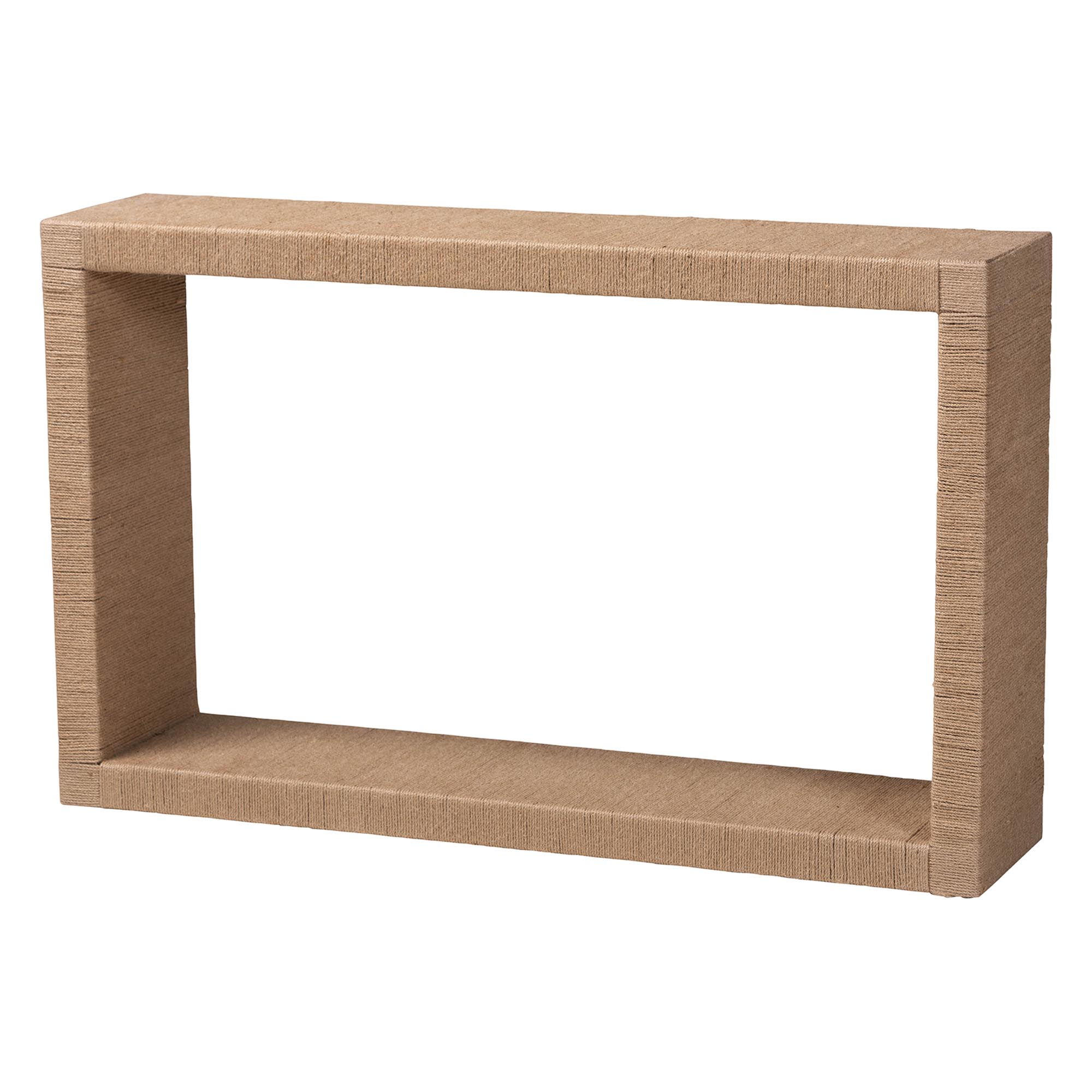 bali & pari Rajiya Handwoven Jute Console Table - Rectangular Open-Frame Entryway Table with Natural Texture, Minimalist Coastal Boho Accent for Living Room or Hallway D?cor