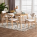 Baxton Studio Emily 5-Piece Dining Set - Solid Wood Rectangular Table with Boucle Upholstered Chairs, Mid-Century Modern Dining Furniture for Kitchen or Dining Room, Natural and White - BSOEmily-White Boucle/Natural-5PC Dining Set