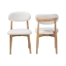 Baxton Studio Wattsu Boucle Upholstered Dining Chair Set of 2- Mid-Century Modern Side Chair with Solid Wood Frame and Rounded Backrest, Natural and White - BSOWattsu-White Boucle/Natural-DC