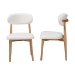 Baxton Studio Wattsu Boucle Upholstered Dining Chair Set of 2- Mid-Century Modern Side Chair with Solid Wood Frame and Rounded Backrest, Natural and White - BSOWattsu-White Boucle/Natural-DC