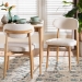 Baxton Studio Wattsu Boucle Upholstered Dining Chair Set of 2- Mid-Century Modern Side Chair with Solid Wood Frame and Rounded Backrest, Natural and White - BSOWattsu-White Boucle/Natural-DC