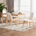 Baxton Studio Hudson 5-Piece Dining Set - Solid Wood Rectangular Table with Boucle Upholstered Chairs, Mid-Century Modern Dining Furniture for Kitchen or Dining Room, Natural and White - BSOHudson-White Boucle/Natural-5PC Dining Set