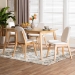 Baxton Studio Jennica 5-Piece Dining Set - Solid Wood Rectangular Table with Boucle Upholstered Chairs, Mid-Century Modern Dining Furniture for Kitchen or Dining Room, Natural and White - BSOJennica-White Boucle/Natural-5PC Dining Set