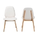 Baxton Studio Hudson Boucle Upholstered Dining Chair Set of 2- Mid-Century Modern Side Chair with Solid Wood Frame and Rounded Backrest, Natural and White - BSOHudson-White Boucle/Natural-DC