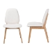 Baxton Studio Hudson Boucle Upholstered Dining Chair Set of 2- Mid-Century Modern Side Chair with Solid Wood Frame and Rounded Backrest, Natural and White - BSOHudson-White Boucle/Natural-DC