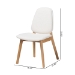 Baxton Studio Hudson Boucle Upholstered Dining Chair Set of 2- Mid-Century Modern Side Chair with Solid Wood Frame and Rounded Backrest, Natural and White - BSOHudson-White Boucle/Natural-DC