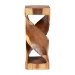 bali & pari Rapha Suar Wood Accent Table - Hand-Carved Sculptural Pedestal Stand with Twist Design, Modern Boho Side Table for Living Room or Entryway, 29.5" Tall - BSOSuar S/T 012-Natural-Side Table