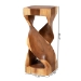 bali & pari Rapha Suar Wood Accent Table - Hand-Carved Sculptural Pedestal Stand with Twist Design, Modern Boho Side Table for Living Room or Entryway, 29.5" Tall - BSOSuar S/T 012-Natural-Side Table