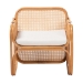 bali & pari Cambridge Natural Rattan Armchair - Handcrafted Lounge Chair with Cushion, Rounded Frame with Cane Woven Panels, Accent Seating for Living Room or Sunroom - BSOCambridge-Light Honey Rattan-CC