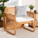 bali & pari Cambridge Natural Rattan Armchair - Handcrafted Lounge Chair with Cushion, Rounded Frame with Cane Woven Panels, Accent Seating for Living Room or Sunroom - BSOCambridge-Light Honey Rattan-CC