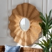 bali & pari Palm Scalloped Rattan Wall Mirror - Handwoven Wicker Round Accent Mirror, Boho Decorative Wall Art for Entryway or Living Room - BSOPalm-Light Honey/Metal-Mirror