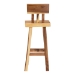 bali & pari Luli Suar Wood Bar Stool - Handcrafted Solid Wood Stool with Backrest, Rustic Modern Seating for Kitchen or Bar Area - BSOLuli-Natural/Wooden-BS