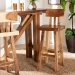 bali & pari Luli Suar Wood Bar Stool - Handcrafted Solid Wood Stool with Backrest, Rustic Modern Seating for Kitchen or Bar Area - BSOLuli-Natural/Wooden-BS