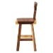 bali & pari Luli Suar Wood Counter Stool - Handcrafted Solid Wood Stool with Backrest, Rustic Modern Seating for Kitchen Island or Dining Area - BSOLuli-Natural/Wooden-CS