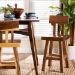 bali & pari Luli Suar Wood Counter Stool - Handcrafted Solid Wood Stool with Backrest, Rustic Modern Seating for Kitchen Island or Dining Area - BSOLuli-Natural/Wooden-CS