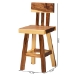bali & pari Luli Suar Wood Counter Stool - Handcrafted Solid Wood Stool with Backrest, Rustic Modern Seating for Kitchen Island or Dining Area - BSOLuli-Natural/Wooden-CS