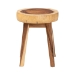 bali & pari Jia Suar Wood End Table - Handcrafted Side Table with Live Edge Round Top and Tapered Legs, Rustic Boho Accent Furniture for Living Room, Bedroom, or Patio - BSOJia-Natural/Wooden-End Table