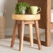 bali & pari Jia Suar Wood End Table - Handcrafted Side Table with Live Edge Round Top and Tapered Legs, Rustic Boho Accent Furniture for Living Room, Bedroom, or Patio - BSOJia-Natural/Wooden-End Table