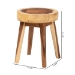 bali & pari Jia Suar Wood End Table - Handcrafted Side Table with Live Edge Round Top and Tapered Legs, Rustic Boho Accent Furniture for Living Room, Bedroom, or Patio - BSOJia-Natural/Wooden-End Table