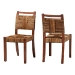 bali & pari Chabela Handwoven Seagrass Dining Chair Set of 2- Solid Mango Wood Frame with Woven Seat and Backrest, Rustic Boho Style Kitchen or Dining Room Seating, Brown