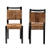 bali & pari Raniya Handwoven Seagrass Dining Chair Set of 2- Solid Mango Wood Frame with Woven Seat and Backrest, Rustic Boho Style Kitchen or Dining Room Seating, Black - BSOCordoba-Type C-Black Wood/Natural Weave-DC-KD Box