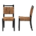 bali & pari Raniya Handwoven Seagrass Dining Chair Set of 2- Solid Mango Wood Frame with Woven Seat and Backrest, Rustic Boho Style Kitchen or Dining Room Seating, Black - BSOCordoba-Type C-Black Wood/Natural Weave-DC-KD Box