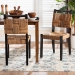 bali & pari Raniya Handwoven Seagrass Dining Chair Set of 2- Solid Mango Wood Frame with Woven Seat and Backrest, Rustic Boho Style Kitchen or Dining Room Seating, Black - BSOCordoba-Type C-Black Wood/Natural Weave-DC-KD Box