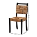 bali & pari Raniya Handwoven Seagrass Dining Chair Set of 2- Solid Mango Wood Frame with Woven Seat and Backrest, Rustic Boho Style Kitchen or Dining Room Seating, Black - BSOCordoba-Type C-Black Wood/Natural Weave-DC-KD Box
