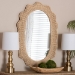 bali & pari Makoto Scalloped Natural Rattan Wall Mirror - Handwoven Wicker Oval Frame, Boho Coastal Accent Wall Decor for Entryway, Bedroom, or Living Room - BSOWS125-Natural Rattan-Mirror